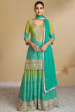 Chinon Fabric Sea Green Color Bandhani Printed Elegant Palazzo Suit - women's fashion mart