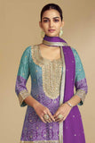 Chinon Fabric Bandhani Printed Lovely Palazzo Suit In Lavender Color - women's fashion mart