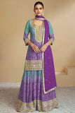 Chinon Fabric Bandhani Printed Lovely Palazzo Suit In Lavender Color - women's fashion mart
