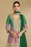 Bandhani Printed Green Color Fabulous Palazzo Suit In Chinon Fabric - women's fashion mart