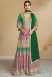 Bandhani Printed Green Color Fabulous Palazzo Suit In Chinon Fabric - women's fashion mart