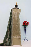 Tempting Fancy Fabric Olive Color Function Wear Salwar Suit - women's fashion mart