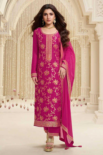 Nidhi shah Trendy Rani Color Viscose Fabric Salwar Suit - women's fashion mart