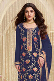 Nidhi shah Excellent Viscose Fabric Navy Blue Color Salwar Suit - women's fashion mart