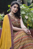Multi Color Sangeet Wear Readymade Lehenga Choli In Chinon Fabric.