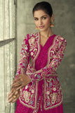 Vartika Singh Blissful Georgette Rani One Minute Readymade Party Wear Gown With Embroidered Jacket.