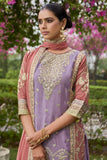 Lavender Color Chinon Fabric Embroidered Readymade Palazzo Suit.