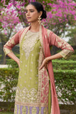 Sea Green Color Embroidered Readymade Palazzo Suit In Chinon Fabric.