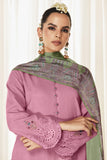 Art Silk Fabric Embroidered Function Wear Long Straight Cut Salwar Kameez In Pink Color.