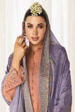 Art Silk Embroidered Function Style Peach Color Long Straight Cut Salwar Kameez.