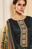 Black Color Satin Fabric Printed Awesome Salwar Suit - women's fashion mart