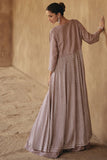 Diksha J Singh Light Peach Color Chinon Fabric Readymade Indo Western Lehenga Choli With Long Shrug.