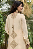 Beige Color Chinon Fabric Embroidered Festive Wear Readymade Designer Salwar Suit.