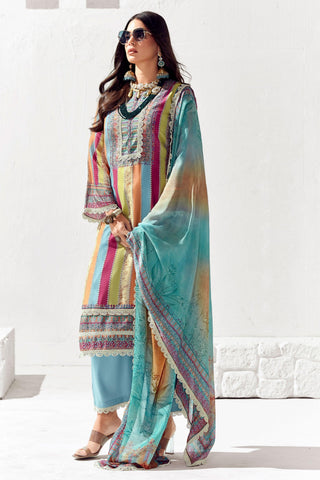 Tempting Printed Multi Color Cotton Salwar Suit.
