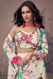 Vartika Singh White Color Crepe Silk Beautiful Readymade Palazzo Suit With Koti - women's fashion mart