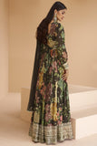 Georgette Fabric Multi Color Printed Readymade Long Anarkali Style Gown With Dupatta.