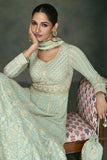 Georgette Fabric Embroidered Readymade Long Anarkali Style Gown With Dupatta.
