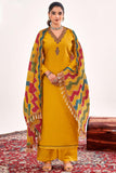 Yellow Color Rayon Fabric Casual Tempting Salwar Suit.