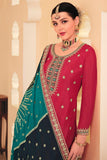 Fascinating Pink Color Chinon Fabric Embroidered Salwar Suit.