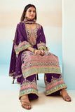 Chinon Fabric Wine Color Function Wear Elegant Palazzo Suit - women's fashion mart
