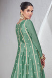 Vartika Singh Phenomenal Green Color Chinon Fabric Readymade Palazzo Suit.