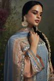 Art Silk Fabric Simple Printed Festive Wear Salwar Suit In Sky Blue Color.