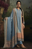 Art Silk Fabric Simple Printed Festive Wear Salwar Suit In Sky Blue Color.