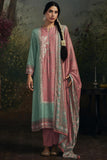Art Silk Fabric Printed Function Wear Salwar Suit In Sea Green Color.