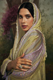 Printed Art Silk Fabric Lavender Color Salwar Kameez.