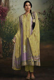 Printed Art Silk Fabric Lavender Color Salwar Kameez.