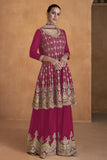 Rani Color Chinon Fabric Fancy Embroidered Readymade Palazzo Suit.