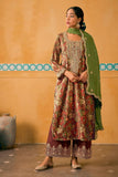 Brown Color Velvet Fabric Fancy Digital Print Function Wear Palazzo Salwar Kameez.
