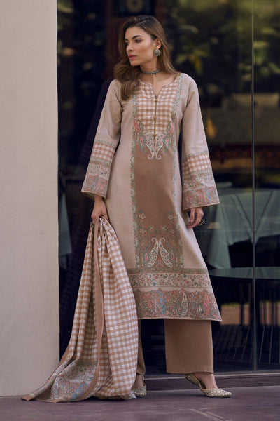 Beige Color Cotton Fabric Festive Look Tempting Salwar Suit.