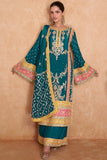 Chinon Teal Embroidered Readymade Palazzo Suit.