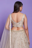 Awesome Embroidered Work On Silk Fabric Beige Color Wedding Wear Readymade Lehenga Choli.