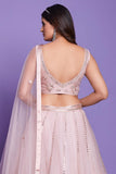 Embroidered Peach Color Wedding Wear Fancy Readymade Lehenga Choli In Silk Fabric.