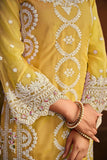 Yellow Embroidered Organza Fabric Designer Salwar Kameez.