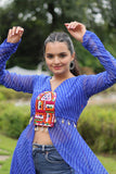 Appealing Laheriya Printed Kutchi Patch Work Blue Kurti - women's fashion mart