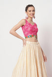 Chinon Fabric Function Wear Contemporary Printed Lehenga.