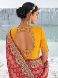 Ravishing Red Georgette Bandhni Patola With Zari Weaved Saree - women's fashion mart