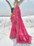 Precious Pink Georgette Bandhni Patola With Zari Weaved Saree - women's fashion mart
