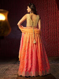 Gorgeous Orange Printed or Embroidered Organza Lehenga Choli - women's fashion mart