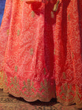 Gorgeous Orange Printed or Embroidered Organza Lehenga Choli - women's fashion mart