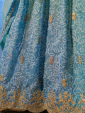 Breathtaking Blue Printed or Embroidered Organza Lehenga Choli - women's fashion mart