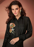Exclusive Black Pure Silk Sequns Worked Co-Ord Set - women's fashion mart