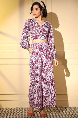 Exclusive Pink Crepe Fabric Digital Printed Co Ord Set.