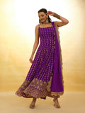 Elegant Purple Embroidered Georgette Anarkali Salwar Suit - women's fashion mart