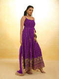 Elegant Purple Embroidered Georgette Anarkali Salwar Suit - women's fashion mart