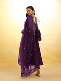 Gorgeous Wine Embroidered Organza Salwar Suit - women's fashion mart