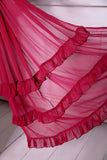 Red Georgette Fancy Neck Styled Fully Stitched Designer Gown - women's fashion mart